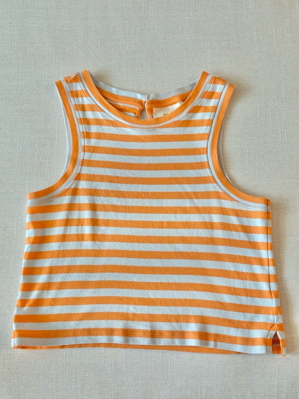 Maeve Orange & White Striped Crop Tank
